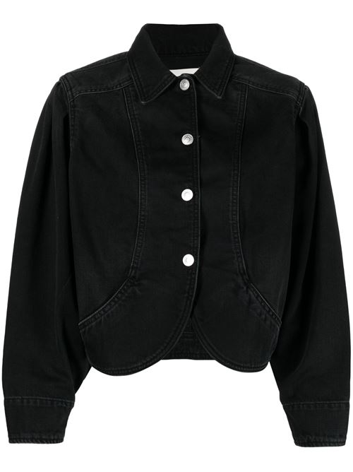 Black cotton denim jacket ISABEL MARANT | VE0185FAB1H06I01BK